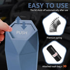 Car Trash Can with Lid - 2-Pack, Interior Accessories for Vehicles, Leakproof Garbage Can with 30 Detachable Trash Bags, Multipurpose Organizers and Storage for Home, Office (Dark Blue)