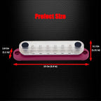 8 x M5 (#10) Studs Power Distribution Block Bus Bar 12V, 5.9" HD 120A Marine BusBar Battery Distribution Block W/Cover for Car Boat Solar (Red)