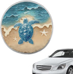 Beach Turtle Starfish Steering Wheel Sun Shade Cover Cooling Steering Wheel Sun Block Anti-Heat Aluminum Foil Steering Wheel Cover Steering Wheel for SUV Truck Van