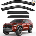 Outside-Mount Window Rain Guards Fit for 2025 2026 Toyota 4Runner, Extra Durable Window Visors Wind Deflector Dark Smoke Vent Shades Car Tape-on with Thicker 4PCS