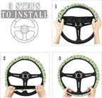 Anti-Slip Steering Wheel Cover Car Wheel Protector for Truck Van Car SUV Auto Steering Wheel Protector Car Accessories, St.Patrick Cat Leprechaun Hat Shamrock Beer Pattern