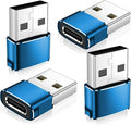 𝟒𝐏𝐚𝐜𝐤 𝐔𝐩𝐠𝐫𝐚𝐝𝐞𝐝 USB to USB C Adapter,Type-C Female to A Male Car Charger OTG Converter for Apple Watch Ultra 8 9 10,iPhone 16 15 14 13 Pro Max,Samsung S24,Nintendo Switch,AirPods,iPad,Car
