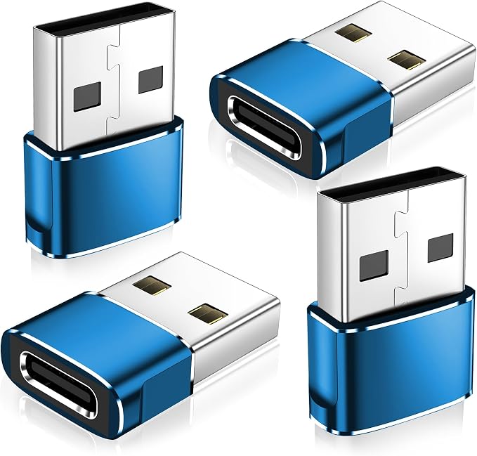 𝟒𝐏𝐚𝐜𝐤 𝐔𝐩𝐠𝐫𝐚𝐝𝐞𝐝 USB to USB C Adapter,Type-C Female to A Male Car Charger OTG Converter for Apple Watch Ultra 8 9 10,iPhone 16 15 14 13 Pro Max,Samsung S24,Nintendo Switch,AirPods,iPad,Car