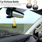 100 Pcs Car Air Fresheners Diffuser with Wooden Cap Empty Aromatherapy Diffuser Clear Car Fragrance Holder Pendant Hanging Perfume Fresheners Bottles for Decor (Black,Round)