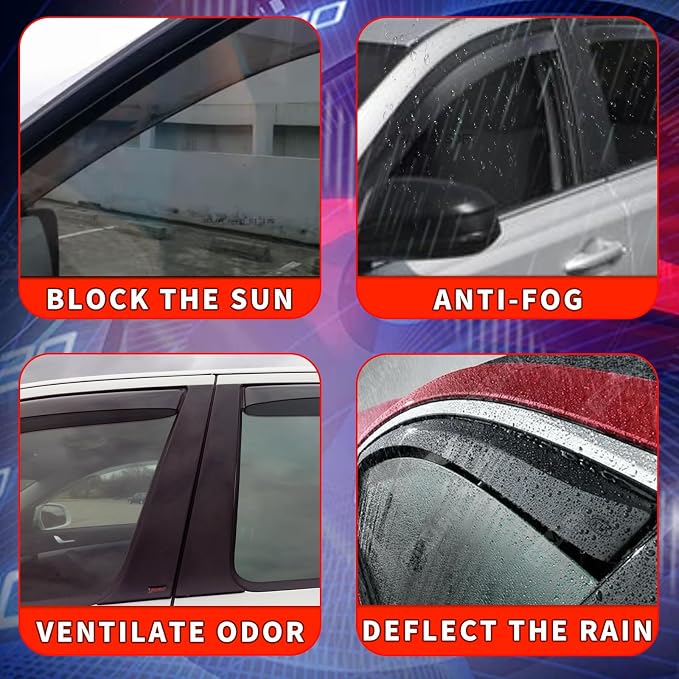 in Channel Rain Guards Fit for 2021-2026 Ford Bronco Sport, Durable Side Window Wind Deflectors, Vent Window Visors Shade Shield, 2021 2022 2023 2024 2025 2026, 4PCS
