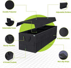 Trunk Organizer with Lid, 72L Large Capacity Car Organizer, 12 Pockets with Non-Slip Bottom, Collapsible 3 Compartments Car Storage Organizer for Suv/Jeep/Sedan/Van/Grocery, Black