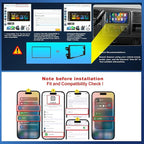 Single DIN Car Stereo Radio with Wireless Apple CarPlay & Android Auto, 6.8" IPS 1280x600 Touchscreen, Car Bluetooth 5.2, FM Radio, Backup Camera, Dual USB, EQ Audio, 180W Subwoofer Car Audio Receiver