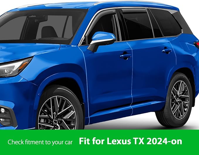 Goodyear Shatterproof in-Channel Window Deflectors for Lexus TX 2024-2026, Rain Guards, Window Visors for Cars, Vent Deflector, Car Accessories, 4 pcs - GY008073