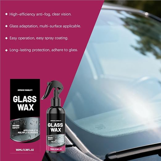 Anti Fog for Car Windshield - 100ml Anti-Rain Waterproof Coating, Defogger Spray with Microfiber Cloth, Auto Glass Cleaner, Truck Window Mist Repellents, Vehicle Shield for Outdoor Night Driving