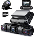 360° 4 Channel Dash Cam Front and Rear Inside Left Right, Dash Camera for Cars, Built-in GPS WiFi Night Vision, 24/7 Recording Parking Mode Monitor, 128G Card Included