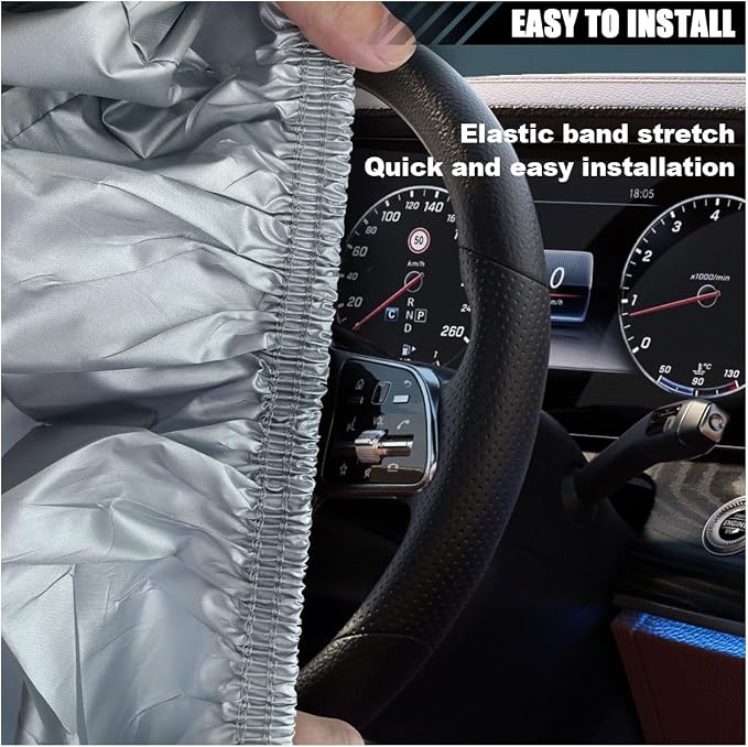 Car Steering Wheel Cover Sun Shade, Anti-Heat Car Wheel Protector | Universal 18 Inch Auto Steering Wheel Sun Block Cover, Steering Wheel Shield Accessories for Most Car Truck SUV, Silver