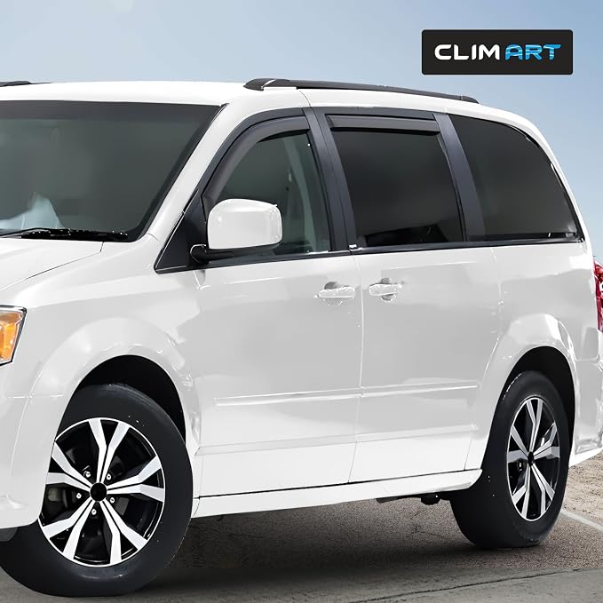 in-Channel Incredibly Durable Rain Guards for Chrysler Town and Country 2008-2016, Original Window Deflectors, Vent Window Visors, Vent Deflector, 4 pcs.- 608320