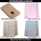 Pet Grooming Towel Collection Absorbent Microfiber X-Large, 41x23.5, Embroidered Taupe (Pack of 12)