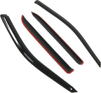 Outside Mount Window Vent Visors Rain Guards Compatible with Dodge Ram 2500 Crew Cab 2010-2016 | Side Window Wind Deflectors Rain Shields | Smoke Tinted, 4 Pcs Set, DGWV-130-2