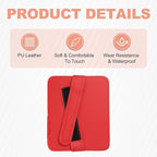 Car Sun Visor Organizer 6.02" x 4.76" Leather Multi-Pocket Visor Card Sleeve Pocket Car Truck SUV Interior Storage Pouch for Driving License Credit Cards Bills Sunglasses, Red