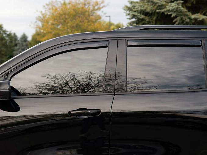 Custom Fit Side Window Deflectors for Chevrolet Traverse, Acadia, Enclave - (84910IM), Dark Tint