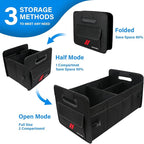 Car Trunk Organizer for Dodge Charger Durango Challenger Collapsible 2 Compartment Automotive Storage Box with Handle Non Slip Bottom Sturdy Side Walls for Dodge Accessories (Red)