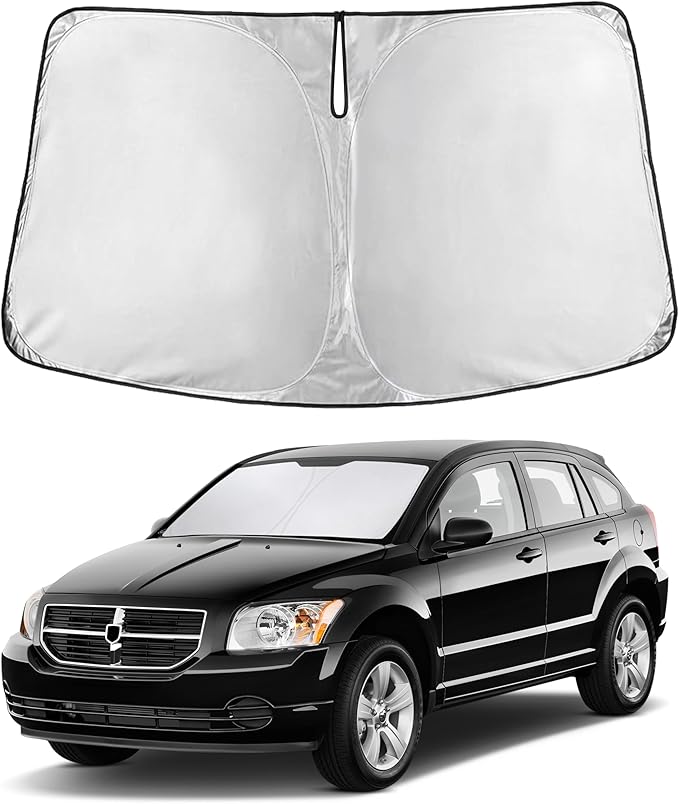 Windshield Sunshade Compatible for Dodge Caliber 2007-2010 2011 2012, Sun Visor for Front Windshield & Window Sun Shade Cover, UV Heat Blocker & Protector, Car Accessories
