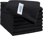 Black Microfiber Cleaning Cloth, 8 Pack Cleaning Towels for Kitchen, Lint Free, Scratch-Free, Highly Absorbent, and Reusable Cleaning Rags for House, Window and Glass, Cars, 11.5 X11.5 inch