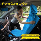 Car Seat Towel Cover - Sweat Absorbing Microfiber Towel for Car Seat After Gym, Workout & Beach - Washable Seat Protector, Universal Fit for Cars, Trucks, SUVs - 2 Pack