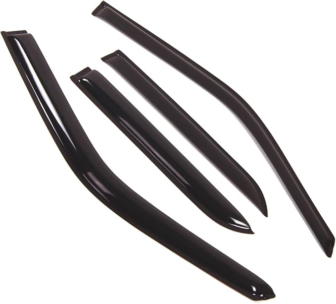 WD2-239 Dark Smoke 4 Pcs Set Window Visor (Outside Mount) Deflector Rain Guard Compatible with 1998-2002 Honda Passport