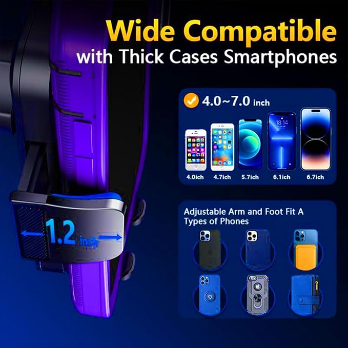 Cell Phone Holder for Car Mount Car Vent Phone Mount, 360° Rotatable, Hands-Free Air Vent Holder for iPhone Smartphones Camera Mounts(4-7 Inch)
