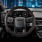 Auto Car Steering Wheel Cover for Hyundai,Tucson,Sonata,Elantra,Santa Fe,Genesis,Sonata Hybrid,Azera,Venue,Kona, 14.5-15 inches(Red-Standard Size)