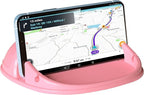Car Phone Holder, Car Phone Mount Silicone Car Pad Mat for Various Dashboards, Slip Free Phone Stand Compatible with iPhone, Samsung, Pink