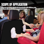 2PCS Kick Mats Back Seat Protector for Kids, Waterproof Oxford Cloth Car Back of Seat Protector, Seatback Cover for Car Front Seats, Protection Against Dirt Dust Mud Scratches (Black)
