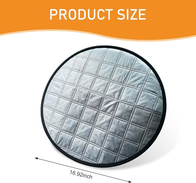 Shakas Car Steering Wheel Cover Sun Shade, Aluminum Film Car Wheel Cover Heat Insulation Cooling, Thickened Anti-aging Foldable Reflective Protector, for Most Cars SUV Truck Van (Silver)