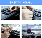 2024 2025 JL Cell Phone Mount for Jeep Wrangler - Dash Cell Phone Mount Dashboard Phone Holder for 2024+ Jeep Wrangler JL 4XE Accessories 2025+ Jeep Gladiator JT Accessories, 1 Pack, Black