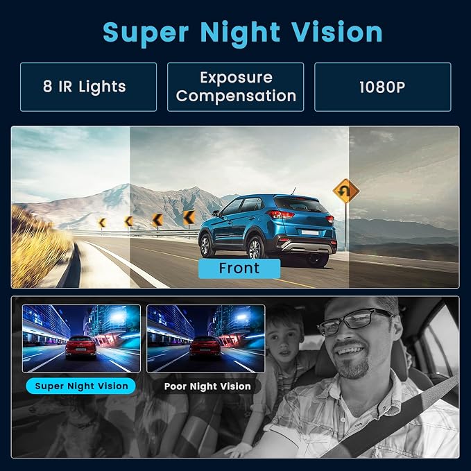 4 Channel Dash Cam, 360 Dash Camera FHD 1080Px4 Front and Rear Inside Left Right, Car Camera with 5G WiFi/APP Loop Recording G-Sensor Night Vision Motion Detection Backup Assist