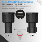 Car Cup Holder Expander Adapter for Large Water Bottles - [Patented & Upgraded] - Holds: Hydro-Flask, Yeti, Nalgene, Owala, 32-40oz - Adjustable Expandable Insert Extender - Universal