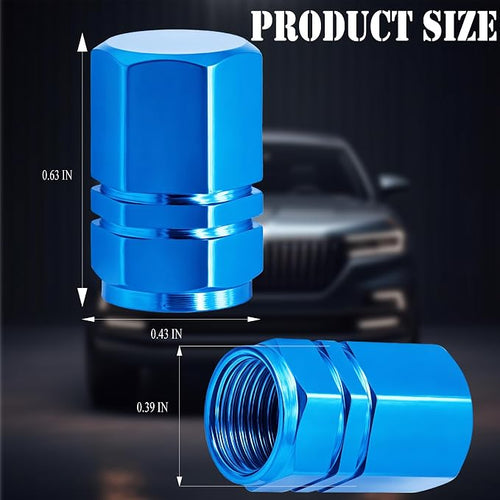 12PCS Tire Valve Stem Caps, with Rubber O-Ring, Corrosion Resistant Leak-Proof, Aluminum Alloy Universal Wheel Valve Covers for Cars, SUV, Trucks, Bikes, Motorcycles, Bicycles(Light Blue)