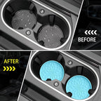 ME.FAN Car Coasters for Cup Holders [4 Pack] - 2.75In Silicone Auto Mug Mats - Universal Non-Slip Recessed Car Interior AccessoriesSky Blue