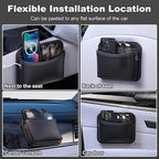 2Pcs Car Side Pocket Organizer, Universal Leather Mini Storage Bag for Cell Phone, Wallet, Key, Glasses, Multifunctional Car Organizer Accessories for Car Seat, Door, Window, Console, 7*4.3*2.2inch
