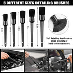 Car Cleaning Kit, Car Vacuum Interior Detailing Cleaner Kit with High Power Handheld Vacuum, Brush Set, Windshield Tool, Duster, Towels, Complete Car Care Tools for Women (Black)