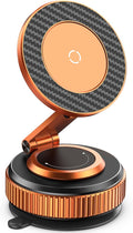 Jononser Magnetic Car Phone Mount,Zinc Alloy Foldable Holder with Strong Nano-Gel Adhesion & N52 Magnet, 360° Adjustable Dashboard/Windshield Phone Holder for iPhone 17/16/15/14/13/12,Golden Orange