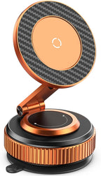 Jononser Magnetic Car Phone Mount,Zinc Alloy Foldable Holder with Strong Nano-Gel Adhesion & N52 Magnet, 360° Adjustable Dashboard/Windshield Phone Holder for iPhone 17/16/15/14/13/12,Golden Orange