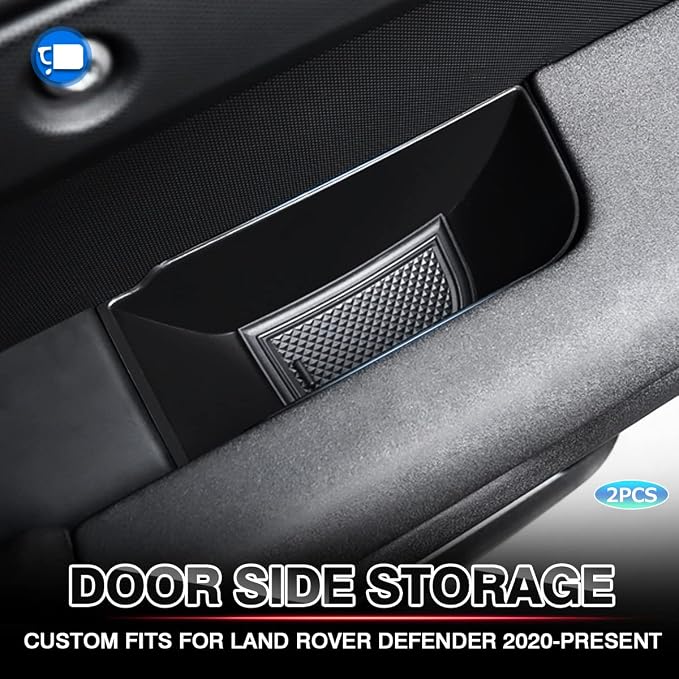 Door Side Storage Box for Land Rover Defender 90 110 130 2020-2025 2026 Accessories Defender Door Side Organizer Tray Grab Handle Pocket Box Insert Interior Accessories 2PCS