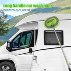 3Pcs 62'' Microfiber Car Wash Brush Mop Kit Sponge with Long Handle, Chenille Car Cleaning Brush Supplies for Car Rv SUV Truck Boat Bus Non-Scratches