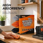 Microfiber Cleaning Cloth, 150 Pack Reusable Paper Towels Microfiber Towels for Cars Lint Free Shop Rags with Box for Home Kitchen Automotive, 11"x 9", Grey & Orange & Black
