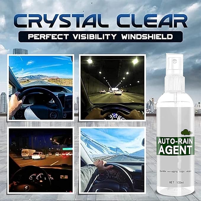 Car Glass Waterproof Coating Agent Anti-Fog Rainproof Agen, Clean and Restore Vehicle Brightness, 100ml (Rainproof Agent)