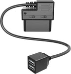 OBD Constant Power Cable,OBD II Power Adapter with Two USB Ports for Dashcam,24/7 Power Supply Mode/Low Voltage Protection,Vehicle OBD 5V 3A Port Charger Cable Compatible with Gar‘min Dash Cam