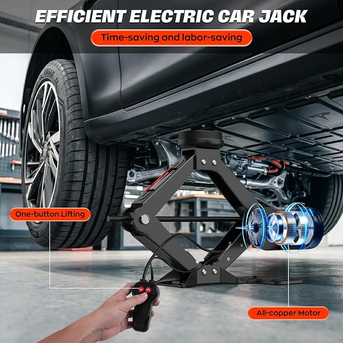 Electric Jack for Tesla Model Y Model 3/S/X - Portable 3 Ton Electric Car Jack Kit for Tesla Vehicles, Tire Changing Kit with Lug Wrench