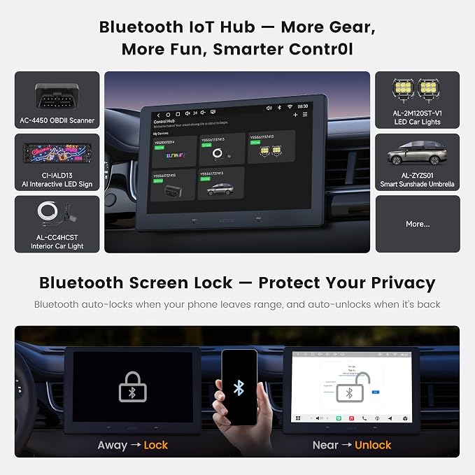 S8 Gen4 9" QLED Android Double DIN Car Stereo, Wireless CarPlay & Android Auto, 4G LTE, 4GB+64GB, DriveChat AI, Hi‑Fi DSP/4V RCA, Optical SPDIF, HDMI in/Out, F/R Dash Cam Inputs, S84G209P