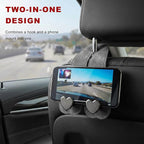 2 PCS Car Seat Headrest Hook, Suede Heart Shape Auto Double Seat Back Purse Storage Hook, Cute Backseat Organizer Universal Bag Holder Most Vehicles, Car Accessories (Gray)
