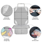 Car Seat Protector for Child Car Seat, Durable 600D Fabric Waterproof Car Seat Cover with Thick Pad Non-Slip Backing，No Imprints (Silver Gray-1 pc)