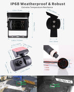 4 Channel 1080P AHD Mobile Vehicle Car DVR Black Box Video Recorder Kit with 4pcs Waterproof Side Rear View Backup Night Vision IR Car Camera 7" HD Car Monitor