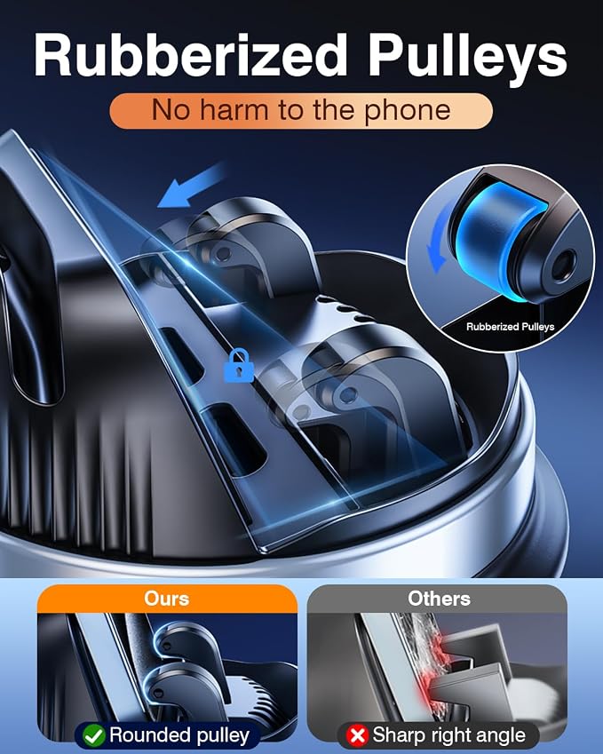 Dash Cell Phone Car Mount, Multifunctional Car Dashboard Mobile Phone Holder, 360 Rotatable Non Slip Mat Universal Car Phone Stand Hands Free, Compatible with iPhone, Samsung, Google, Android
